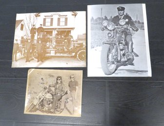 Vintage Photographs Firefighters Cop Motorcyclists