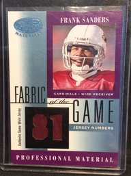 2001 Leaf Certified Materials Fabric Of The Game Frank Sanders Jersey Relic Card - K