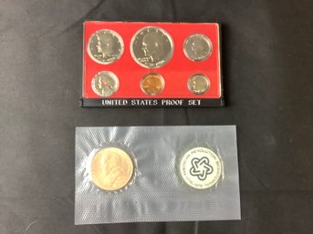 1975 S US Mint Proof Set Plus 1975 Bicentennial First Day Cover W/ Metal Script Of Lexington Concord