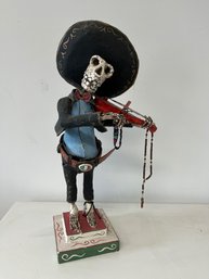 Signed Day Of The Dead Papier-mache Sculpture