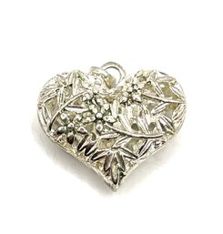 Vintage Sterling Silver Bubble Lattice Heart Pendant