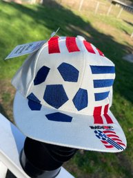 NEW WITH TAGS- Vtg World Cup Soccer USA 1994 94 The Game- Big Logo Snapback Hat Cap One Size Fits All