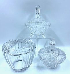Trio Of Lidded Candy Dishes