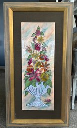 Mid Century Painted Glass Tiles, Framed