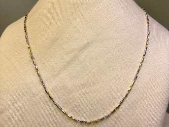 Italian White & Yellow 14 K Gold Chain (6.6 G)