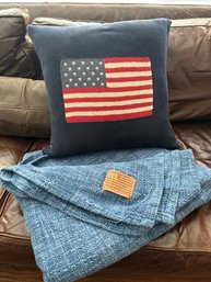 Ralph Lauren Throw And American Flag Pillow