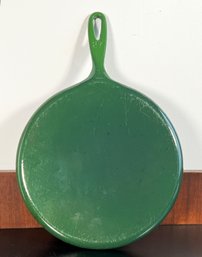 Rare Vintage Le Creuset #27 Green Enamel Cast Iron Crepe Pan