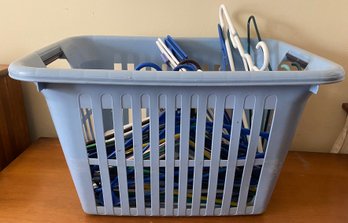 Deep Rubbermaid Basket With Plastic Hangers