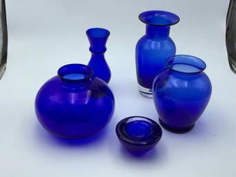 Cobalt Glass Short Vases