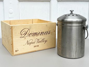 A Vintage Ice Bucket And A Wine Box