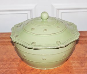 Juliska Berry And Thread Green Covered Ceramic Serving Bowl - Made In Portugal