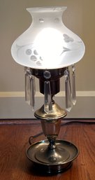 Frosted Shade Lamp With Glass Prisms
