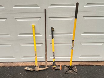 Lot Of Tamper, Pickaxe, Maul, And Pry Bar