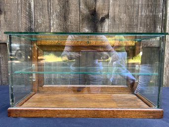 Antique Oak & Glass Table Top Display Case