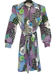 Cobbies Cos Cob Daggar Collar Dress Made From Klopman Mills Polyester Blend Fabric-Vintage 9/10