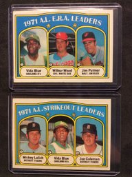 (2) 1972 Topps AL Strikeout & ERA Leaders Cards