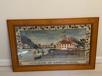 Situation Of America Vintage Town Artwork Framed Print