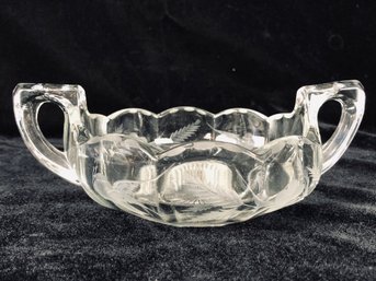 Vintage Trophy Glass Sugar Bowl / Condiment Server