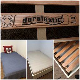 Pair Of Durolastic European Made Twin/Full Beds And Mattresses