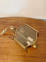 A Brass With Beveled Glass Lantern - Two Lights