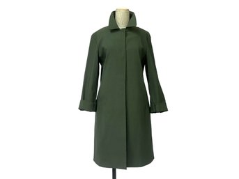 Bloomingdales & Tahari Green Lightweight Overcoat - Size 6