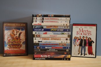 DVD Collection With Meet The Fockers, Blazing Saddles, Elf, Rent, Happy Feet, Classic Commercials And More