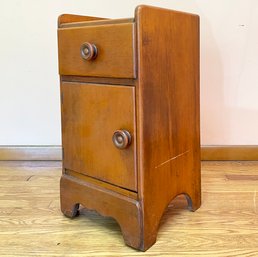 A Vintage Mid Century Solid Pine Nightstand