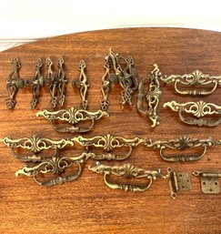 An Assortment Of Brass Furniture Hardware