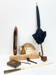 A Vintage Shoe Horn, Umbrella And More Accessories