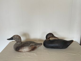 Lot Of 2 Antique Wooden Decoy Ducks