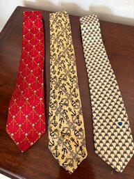 Lot Of 3 Designer Ties Gucci Chanel Tiffany