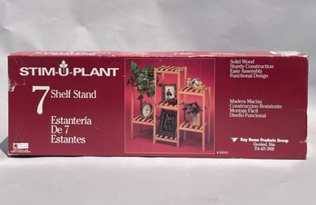 A Solid Wood Slatted Shelf Or Plant Stand - New In Box