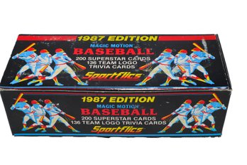 1987 Edition Magic Motion Baseball 200 Superstar Cards With 136 Team Logo Trivia Cards In Original Box