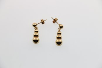 14k Yellow Gold Bead Earrings