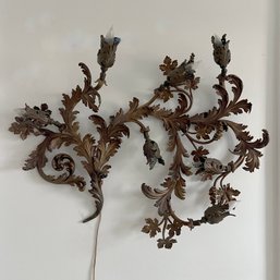 An Antique  Ornate Bronze  Foliate Sconce