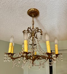 1950s Decorative Spanish Brass Chandelier