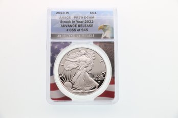 2023 Anacs Proof Pr70 Dcam Deep Cameo Silver Eagle Limited Edition