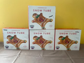 Four Unopened 4 Feet Gingerbread Man Snow Tube.