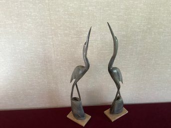 Metal Crane Figurines