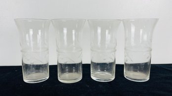 Etched Drinking Glasses - Set Of 4