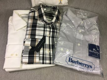 Over $550 Retail - Three Brand New Mens Shirts BURBERRY ($195) FERRAGAMO ($265) SEAN JOHN ($70) & REEBOK ($30)