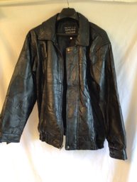 Handy Man Italian Stone Leather Jacket, Brown, Mens Size L