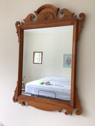 Beveled Wood Framed Wall Mirror