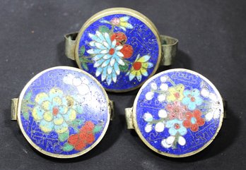 Three Large Antique Chinese Cloisonne Enamel Discs ?`