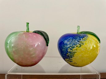 Colorful Artglass Apples Designed By Germano Padoan, Made In Sweden