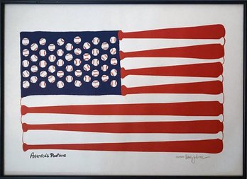 Woody Jackson America's Pastime Silkscreen Signed And Dated In Pencil