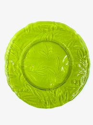 Large Avocado Green Serving Platter W/ Fig Motif