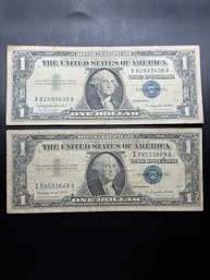 2 $1 Silver Certificates 1957-A, 1957-B