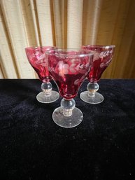 Cranberry Glass Cordial Glass