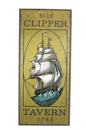 Vintage Blue Clipper Tavern 1786 Wall Sign
